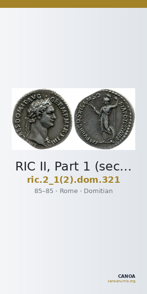 RIC II, Part 1 (second edition) Domitian 321 — CANOA