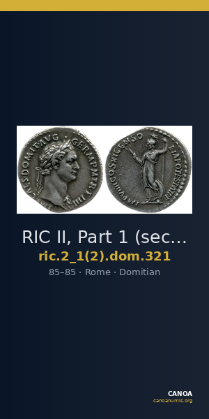 RIC II, Part 1 (second edition) Domitian 321 — CANOA