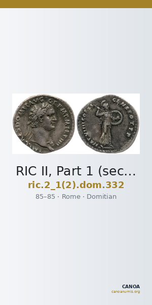 RIC II, Part 1 (second edition) Domitian 332 — CANOA