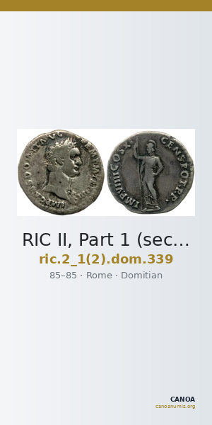RIC II, Part 1 (second edition) Domitian 339 — CANOA