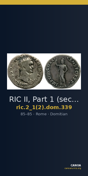 RIC II, Part 1 (second edition) Domitian 339 — CANOA
