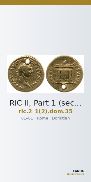 RIC II, Part 1 (second edition) Domitian 35 — CANOA