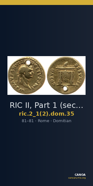 RIC II, Part 1 (second edition) Domitian 35 — CANOA