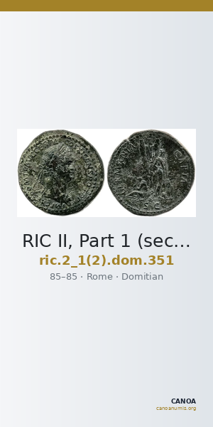 RIC II, Part 1 (second edition) Domitian 351 — CANOA