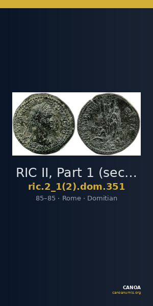 RIC II, Part 1 (second edition) Domitian 351 — CANOA