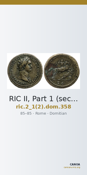 RIC II, Part 1 (second edition) Domitian 358 — CANOA