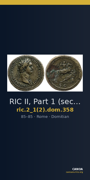 RIC II, Part 1 (second edition) Domitian 358 — CANOA