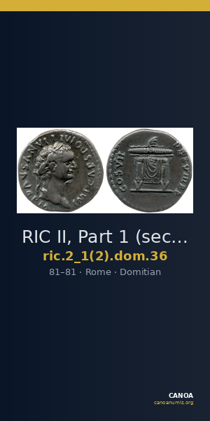 RIC II, Part 1 (second edition) Domitian 36 — CANOA