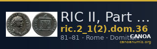 RIC II, Part 1 (second edition) Domitian 36 — CANOA
