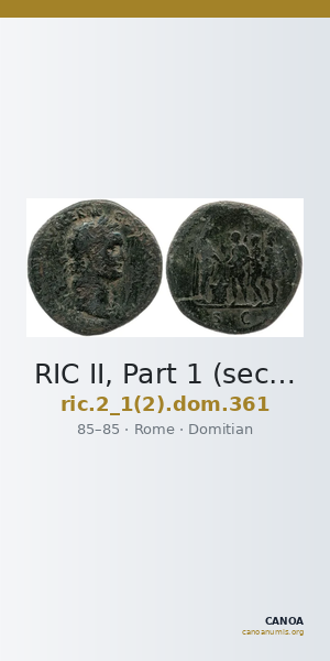 RIC II, Part 1 (second edition) Domitian 361 — CANOA