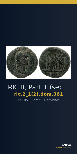 RIC II, Part 1 (second edition) Domitian 361 — CANOA
