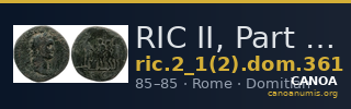 RIC II, Part 1 (second edition) Domitian 361 — CANOA