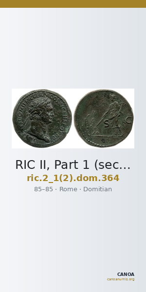 RIC II, Part 1 (second edition) Domitian 364 — CANOA