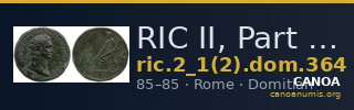 RIC II, Part 1 (second edition) Domitian 364 — CANOA