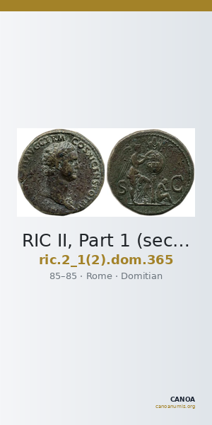 RIC II, Part 1 (second edition) Domitian 365 — CANOA
