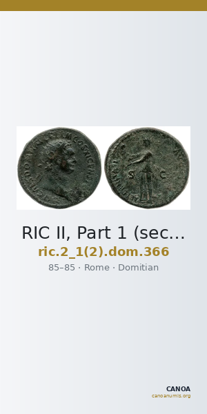 RIC II, Part 1 (second edition) Domitian 366 — CANOA