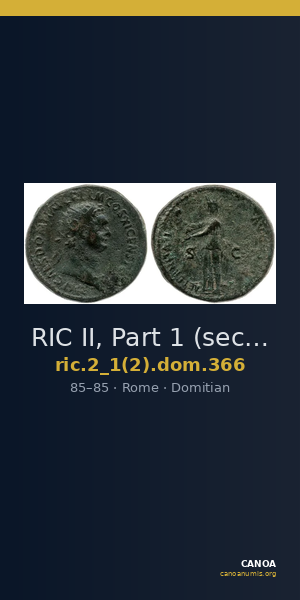 RIC II, Part 1 (second edition) Domitian 366 — CANOA