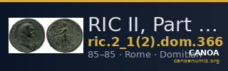 RIC II, Part 1 (second edition) Domitian 366 — CANOA