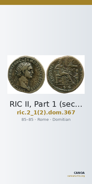 RIC II, Part 1 (second edition) Domitian 367 — CANOA