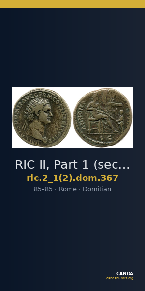 RIC II, Part 1 (second edition) Domitian 367 — CANOA
