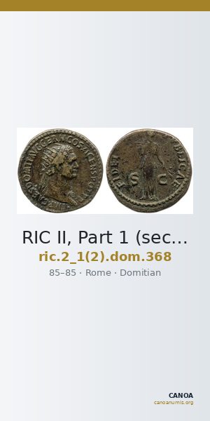 RIC II, Part 1 (second edition) Domitian 368 — CANOA