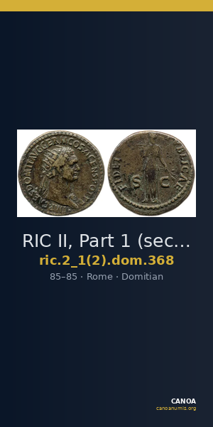 RIC II, Part 1 (second edition) Domitian 368 — CANOA