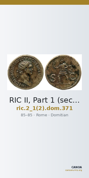 RIC II, Part 1 (second edition) Domitian 371 — CANOA
