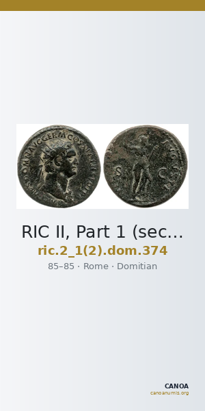 RIC II, Part 1 (second edition) Domitian 374 — CANOA