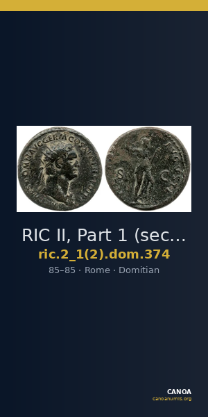 RIC II, Part 1 (second edition) Domitian 374 — CANOA