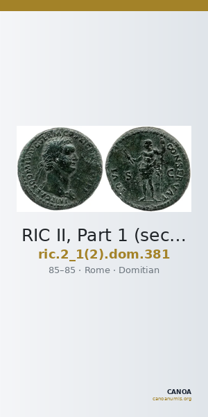 RIC II, Part 1 (second edition) Domitian 381 — CANOA