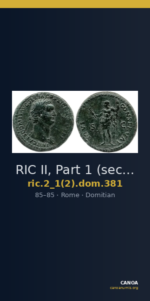 RIC II, Part 1 (second edition) Domitian 381 — CANOA