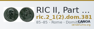 RIC II, Part 1 (second edition) Domitian 381 — CANOA