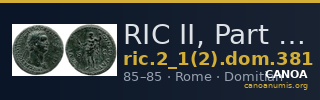 RIC II, Part 1 (second edition) Domitian 381 — CANOA