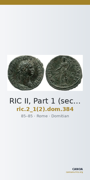 RIC II, Part 1 (second edition) Domitian 384 — CANOA