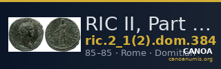 RIC II, Part 1 (second edition) Domitian 384 — CANOA