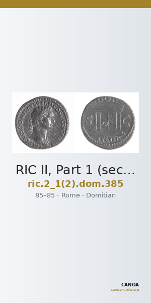RIC II, Part 1 (second edition) Domitian 385 — CANOA
