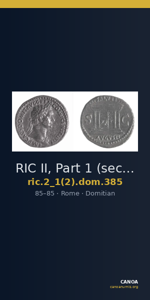 RIC II, Part 1 (second edition) Domitian 385 — CANOA