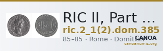 RIC II, Part 1 (second edition) Domitian 385 — CANOA