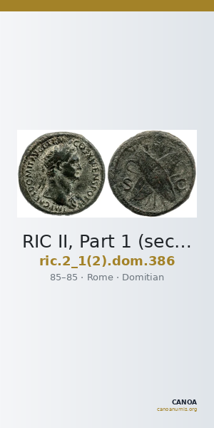 RIC II, Part 1 (second edition) Domitian 386 — CANOA