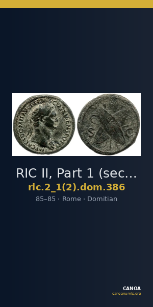 RIC II, Part 1 (second edition) Domitian 386 — CANOA