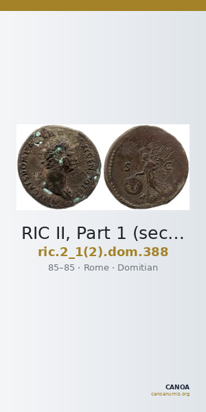 RIC II, Part 1 (second edition) Domitian 388 — CANOA