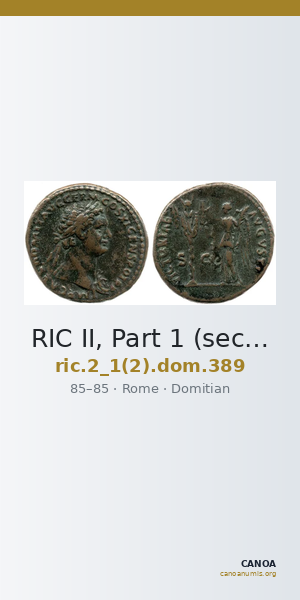 RIC II, Part 1 (second edition) Domitian 389 — CANOA