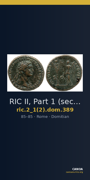 RIC II, Part 1 (second edition) Domitian 389 — CANOA