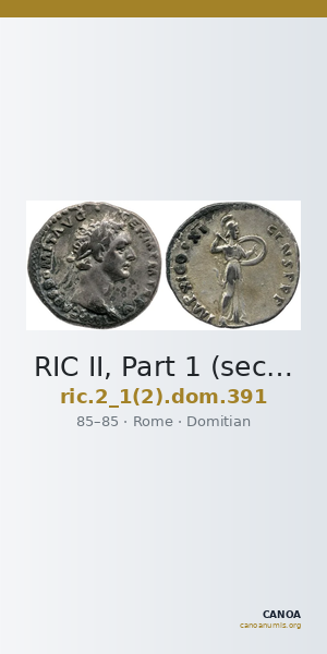 RIC II, Part 1 (second edition) Domitian 391 — CANOA