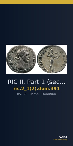 RIC II, Part 1 (second edition) Domitian 391 — CANOA