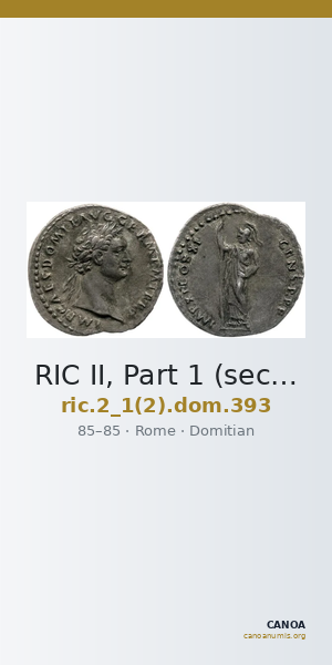 RIC II, Part 1 (second edition) Domitian 393 — CANOA