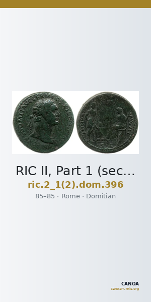 RIC II, Part 1 (second edition) Domitian 396 — CANOA