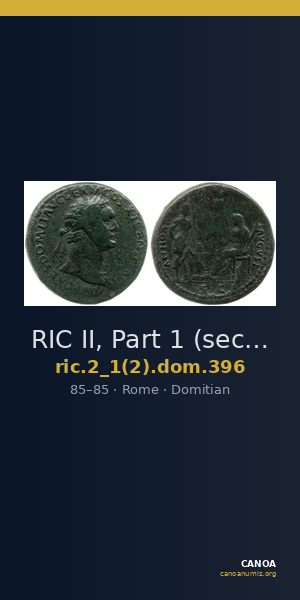 RIC II, Part 1 (second edition) Domitian 396 — CANOA
