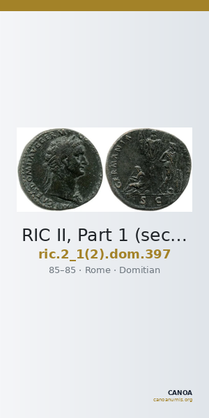RIC II, Part 1 (second edition) Domitian 397 — CANOA