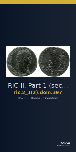 RIC II, Part 1 (second edition) Domitian 397 — CANOA